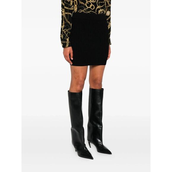 BALMAIN Textured Knit Mini Skirt Women BLACK Skirts - Picture 5 of 8
